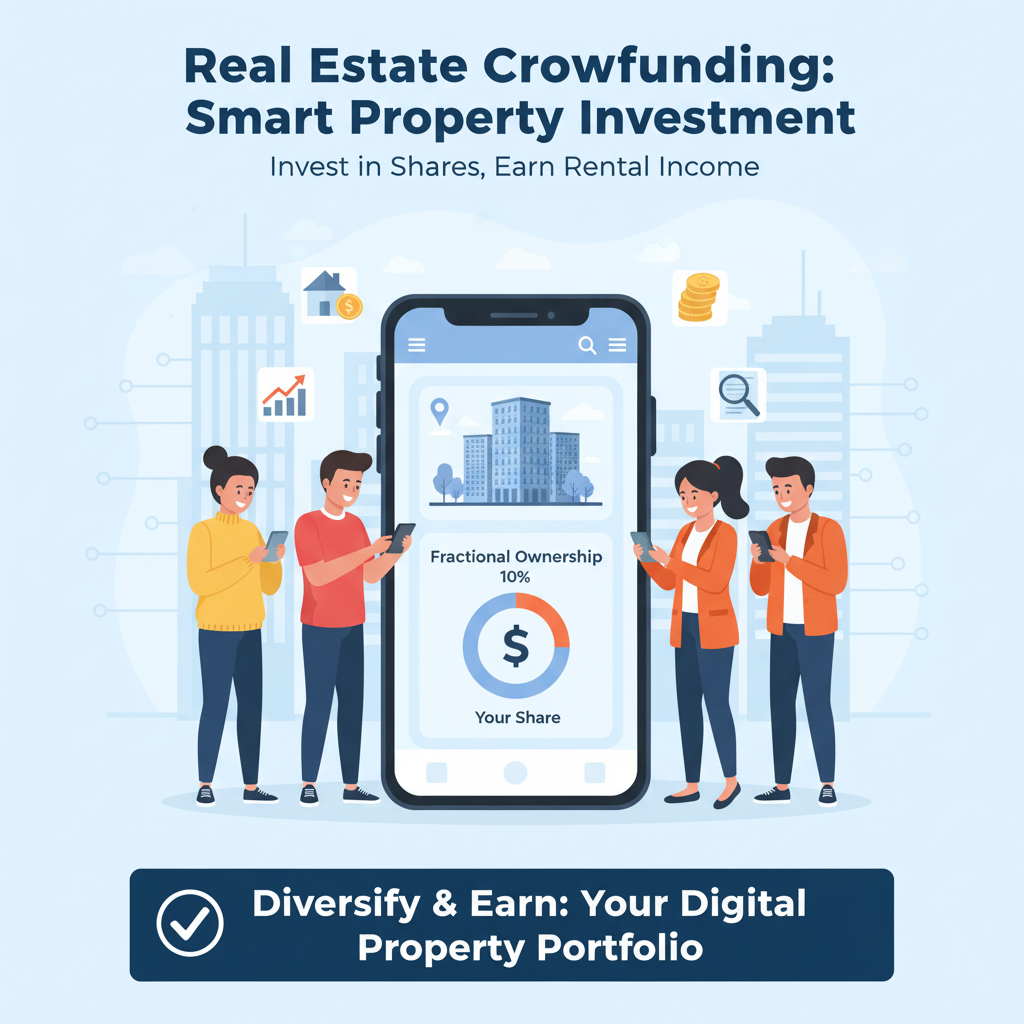 Real estate crowdfunding app showing property investment data
