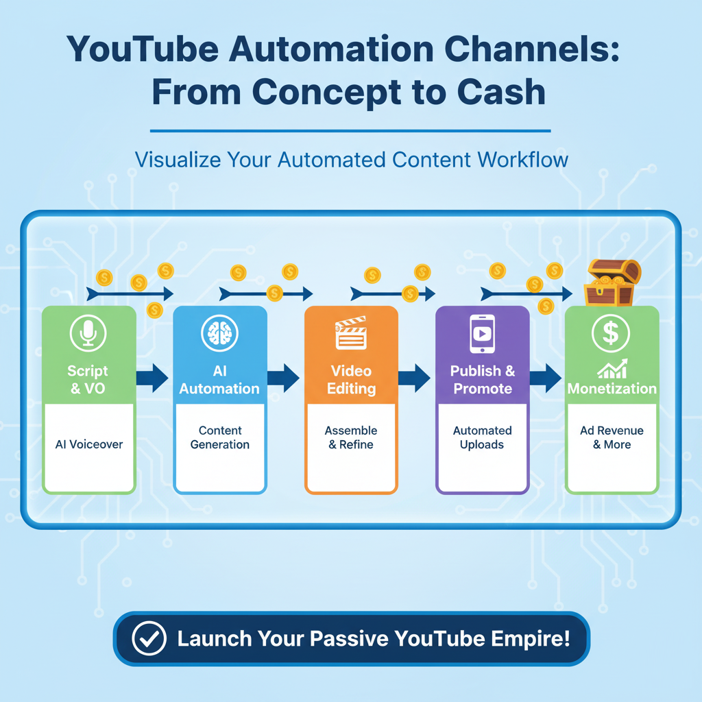 Automated YouTube channel generating passive ad revenue