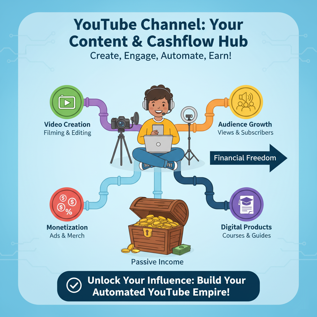 YouTube content creator earning passive income from videos.