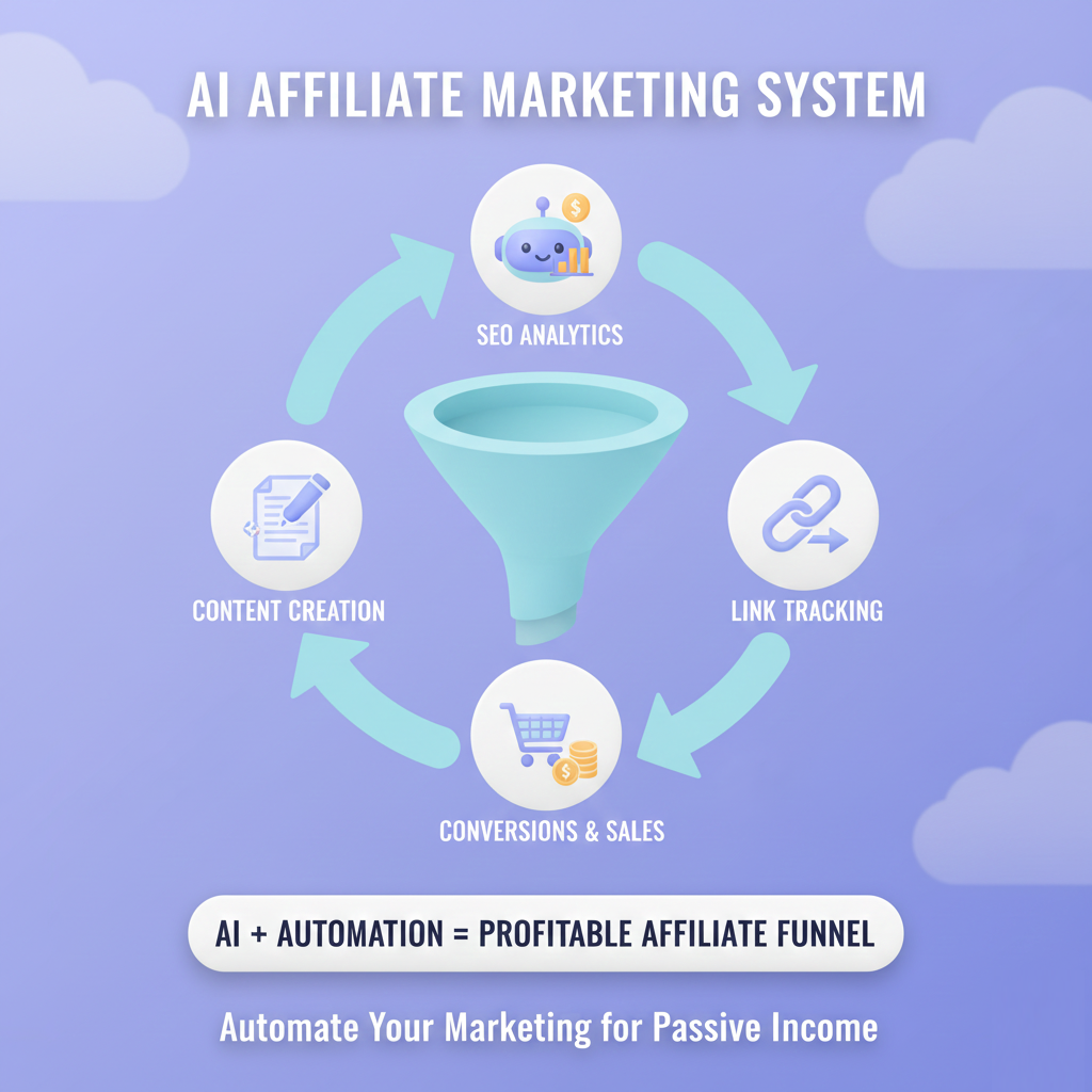 AI tools powering an automated affiliate marketing funnel.